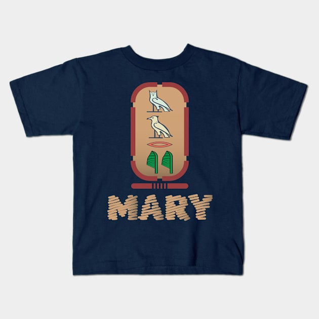 MARY-American names in hieroglyphic letters,  a Khartouch Kids T-Shirt by egygraphics